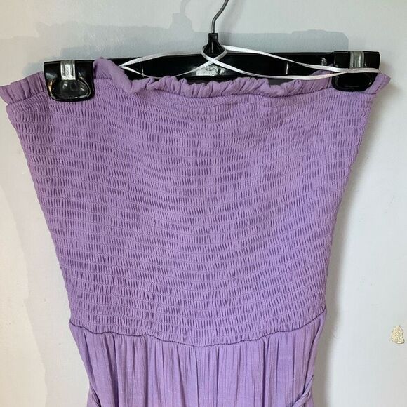 Love Tree Tiered Lavender Smocked Wide Leg Jumpsuit, M. - Picture 16 of 16